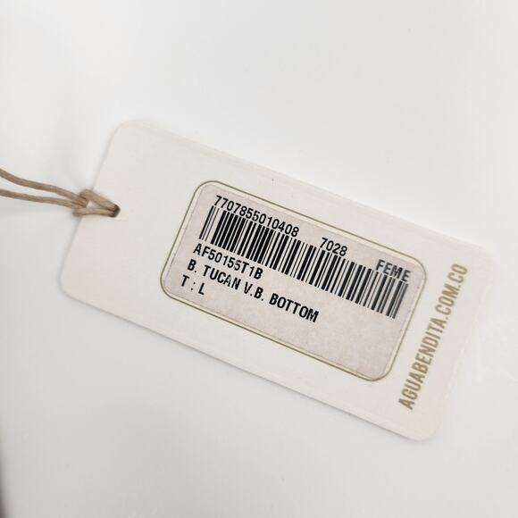 Agua Bendita Tucan Bikini Bottom Size Large NWT Tie Sides Adjustable Ruched - Picture 8 of 8